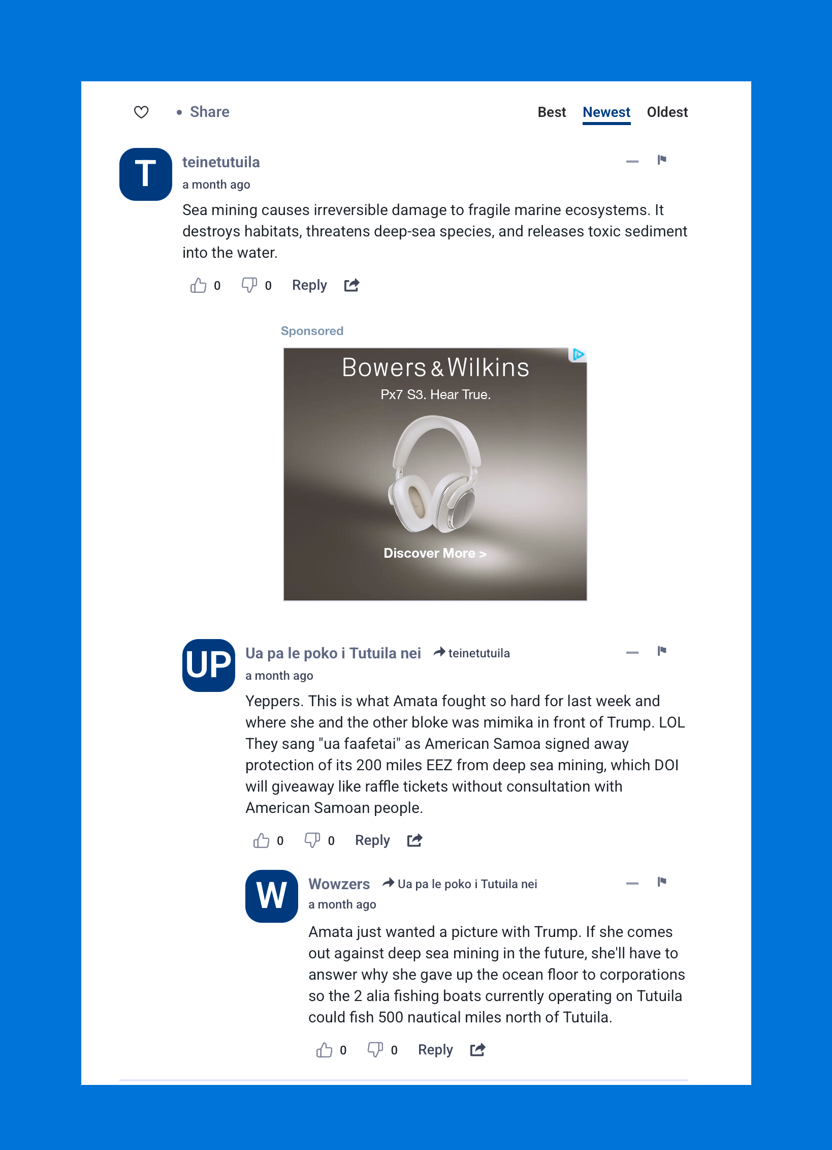 Readers responding to Samoa News article mid April that Impossible Metals had resent its application to BOEM