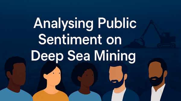 AI imagery with text "Analysing public sentiment on deep sea mining"